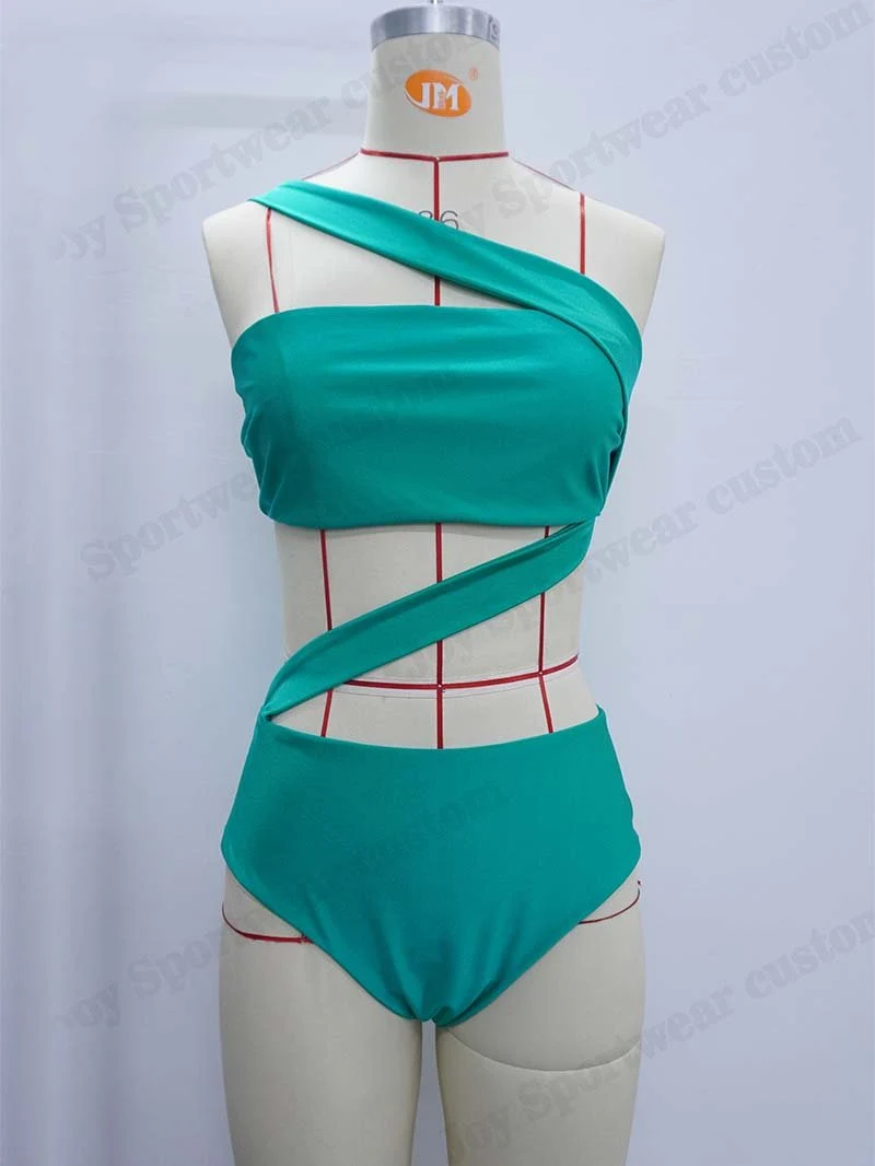 green cutout swimsuit